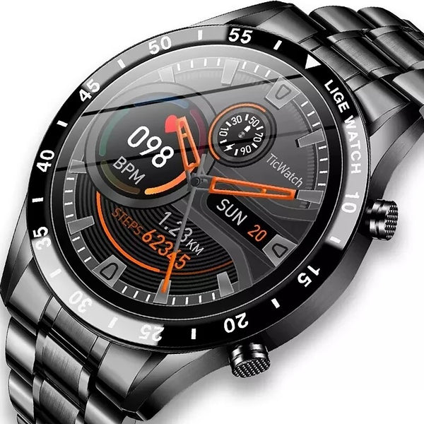 Touch Screen Steel Band Luxury Smart Watch Lige