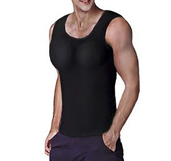Men ABS Invisible Pads Shaper Fake Muscle Chest Top
