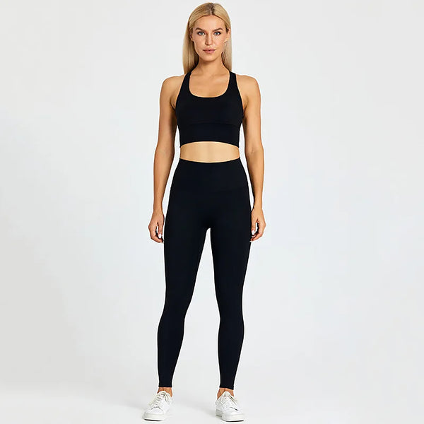 2 Pieces 29 Colors Seamless Yoga Suit Women's Fitness Wear Sportswear Yoga Suit Gym Suit Underwear Sportswear Tights Sports Bras