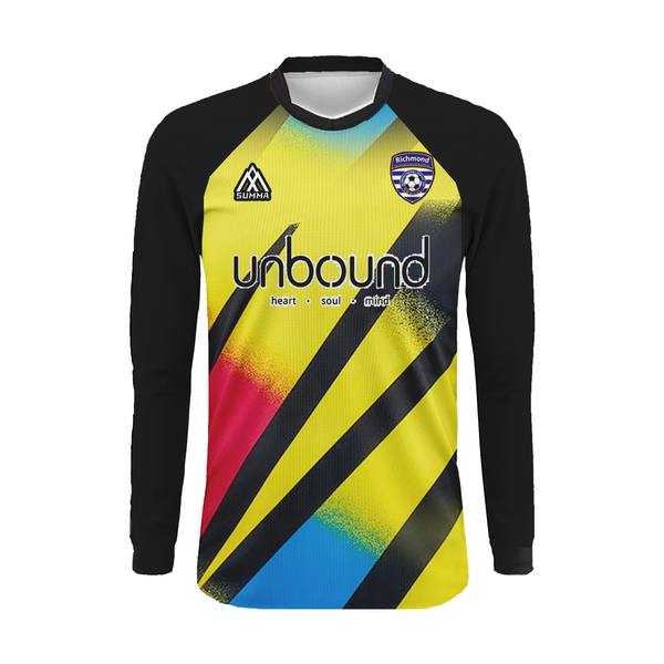 Richmond FC Yellow  with Mixed Coloured Long Sleeve Jersey