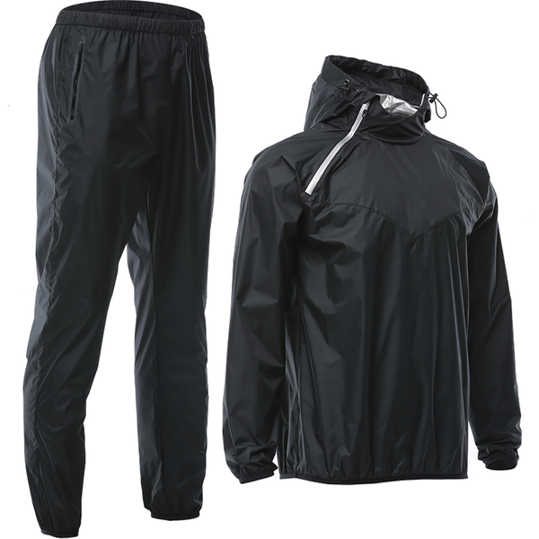Sauna Suit Men Gym Clothing Set Hoodies Pullover Sportswear Running Fitness Weight Loss Sweating Sports Jogging Suit VANSYDICAL