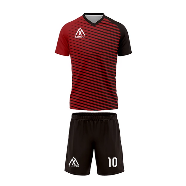 Summa Drive V Collar Classic Design Football Jersey Football Kits Red/Black