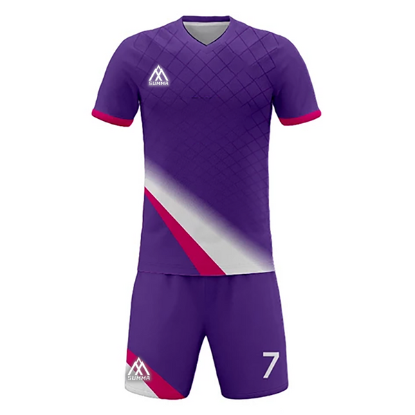Summa Drive Men's Soccer Stripe Jersey Dry Fit Violet/White With Pink
