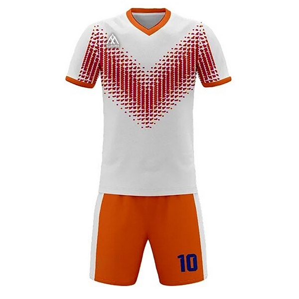 Summa Drive Men's Sublimation Football Jersey Set White with Red and Orange