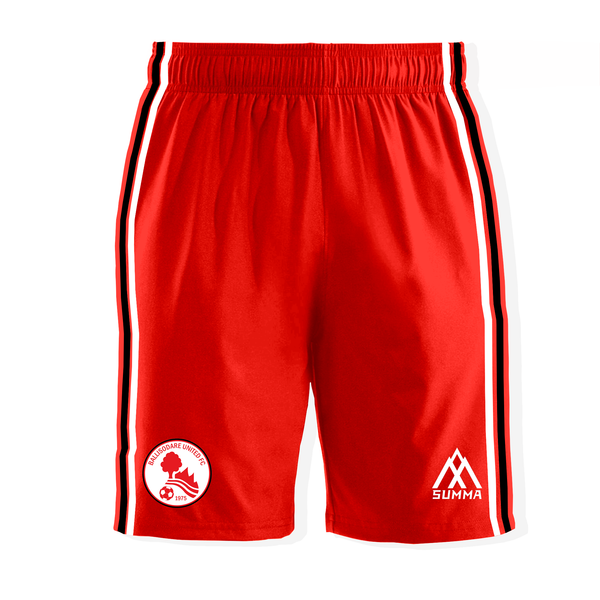 Ballisodare United FC Shorts Red with Black/White Strip